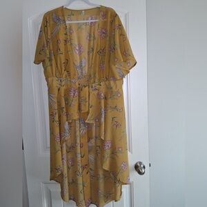 Floral Yellow Cover Up